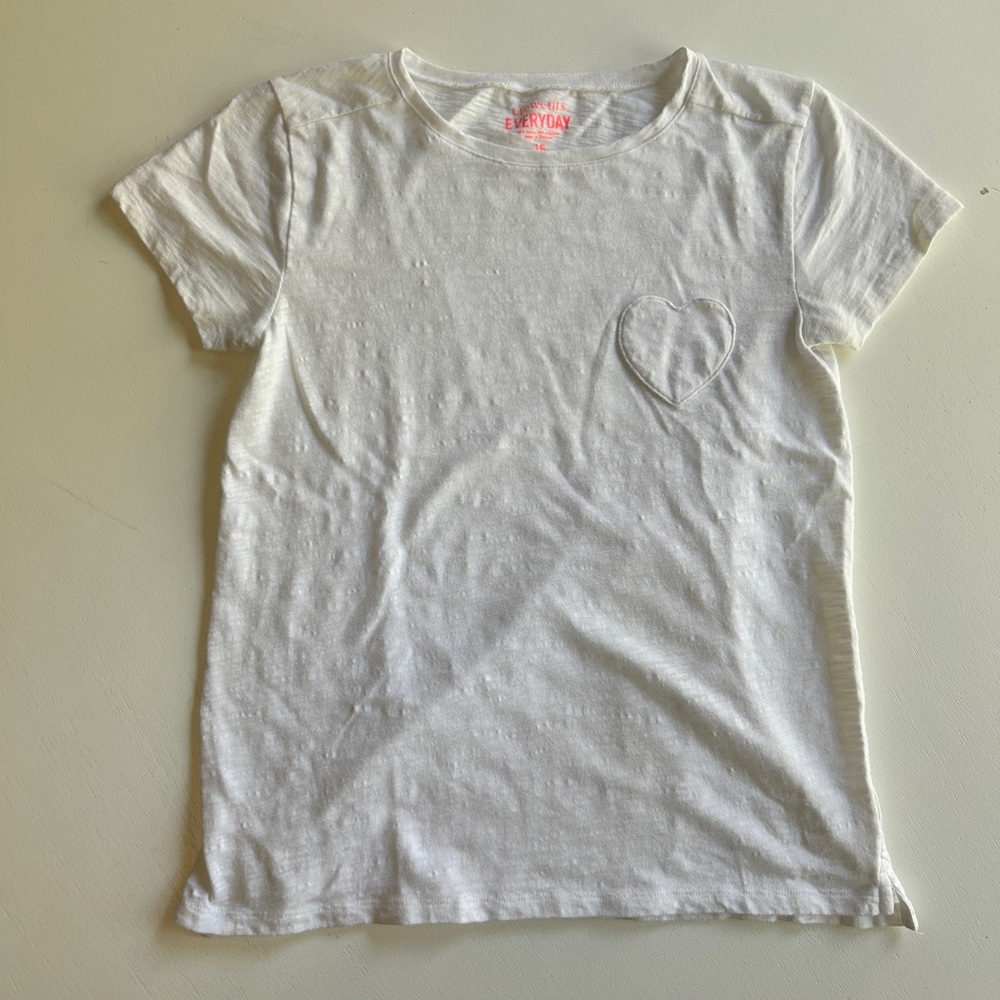 Crewcuts White Kids' T-Shirt with Heart Accent